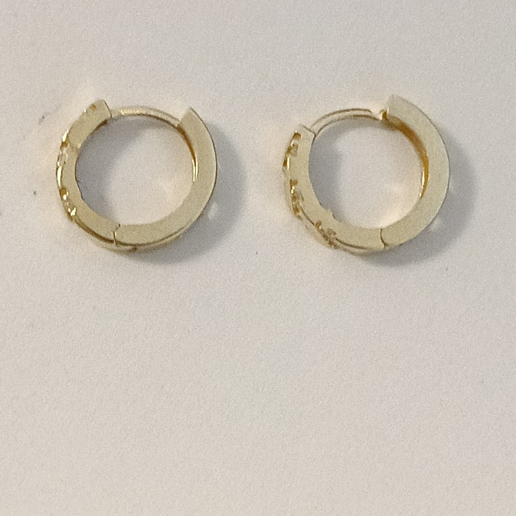 ARETES HUGGIES CON CIRCONIAS 14K 2.2 GR (NUEVO)