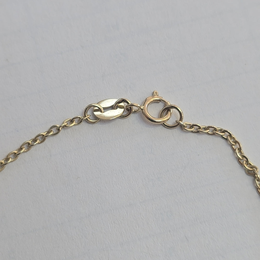 PULSERA TEJIDO ESPECIAL CORAZONES CON CIRCONIAS 14K 18 CM 2.4 GR (NUEVO)