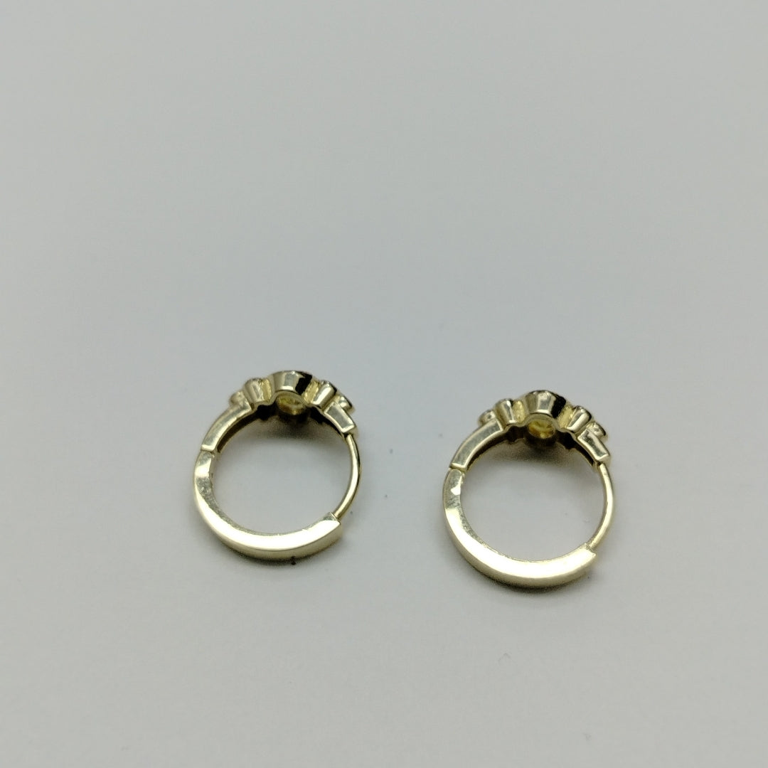 ARETES ARRACADAS CON CIRCONIAS Y PDRAS COL 14K 3.2 GR (NUEVO)