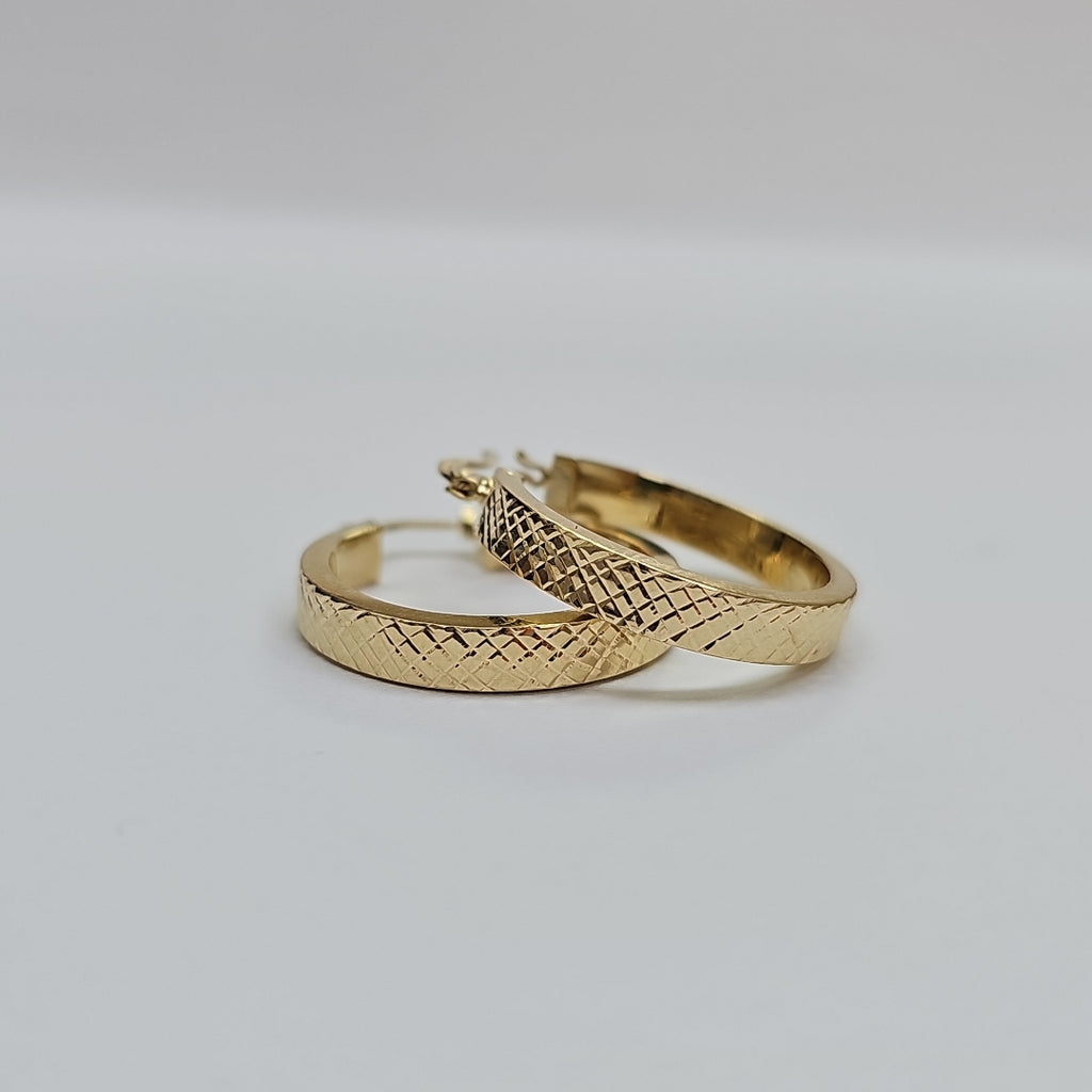 ARETES TEJIDO ARRACADAS FACETADAS 14K 2.9 GR (NUEVO)