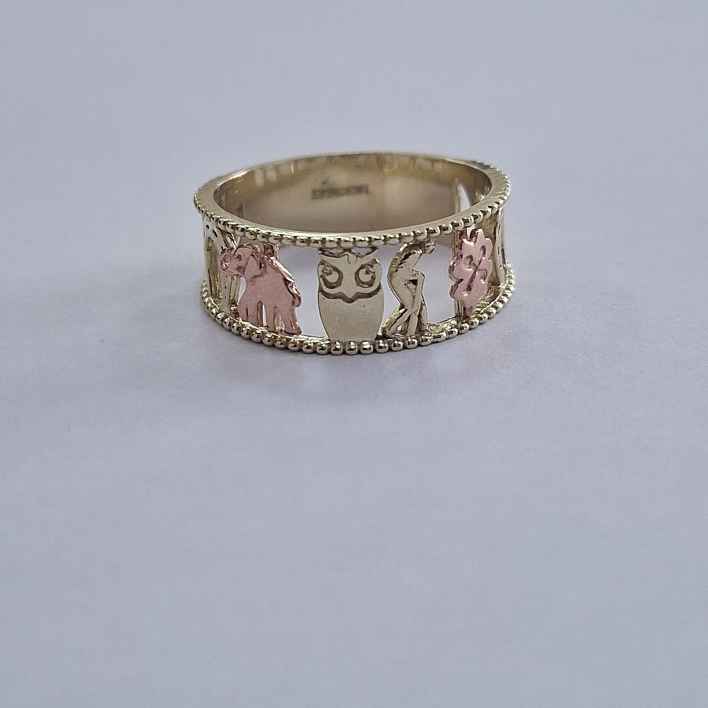 ANILLOS ARGOLLA DE LA SUERTE 10K TALLA 8 3 GR (NUEVO)