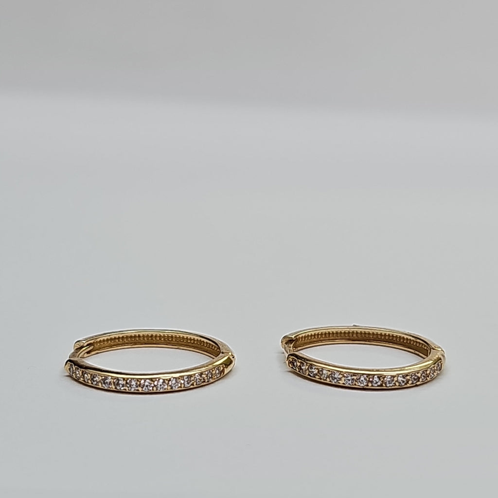 ARETES ARRACADAS C CIRCONIAS 14K 2.1 GR (NUEVO)