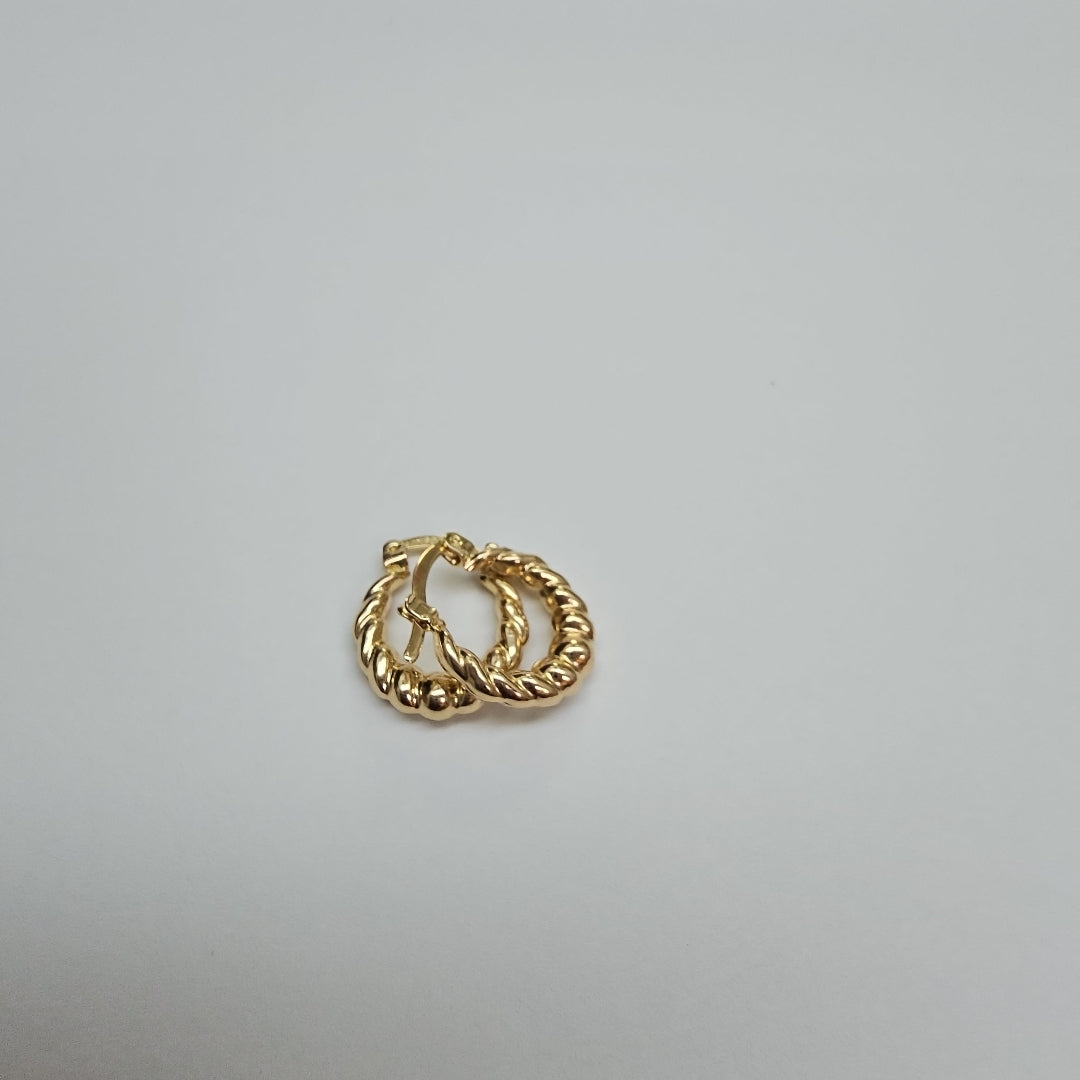 ARETES ARRACADAS TZL HUECAS 14K 1.5 GR (NUEVO)