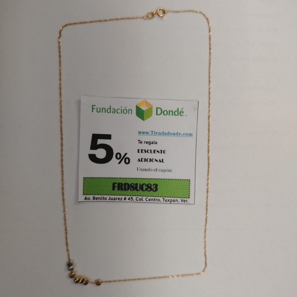 CADENA,SEMANARIO DE ARGOLLAS RODIADO 14 K 1,10 GRMS (SEMINUEVO)