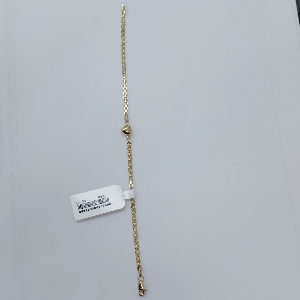 PULSERA ESPECIAL C CORAZON 14K 18 CM 2.7 GR (NUEVO)