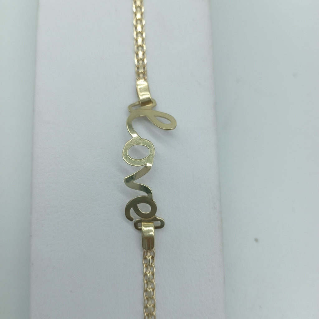 PULSERA ESCLAVA GRABADA LOVE 10K 18 CM 2.7 GR (NUEVO)