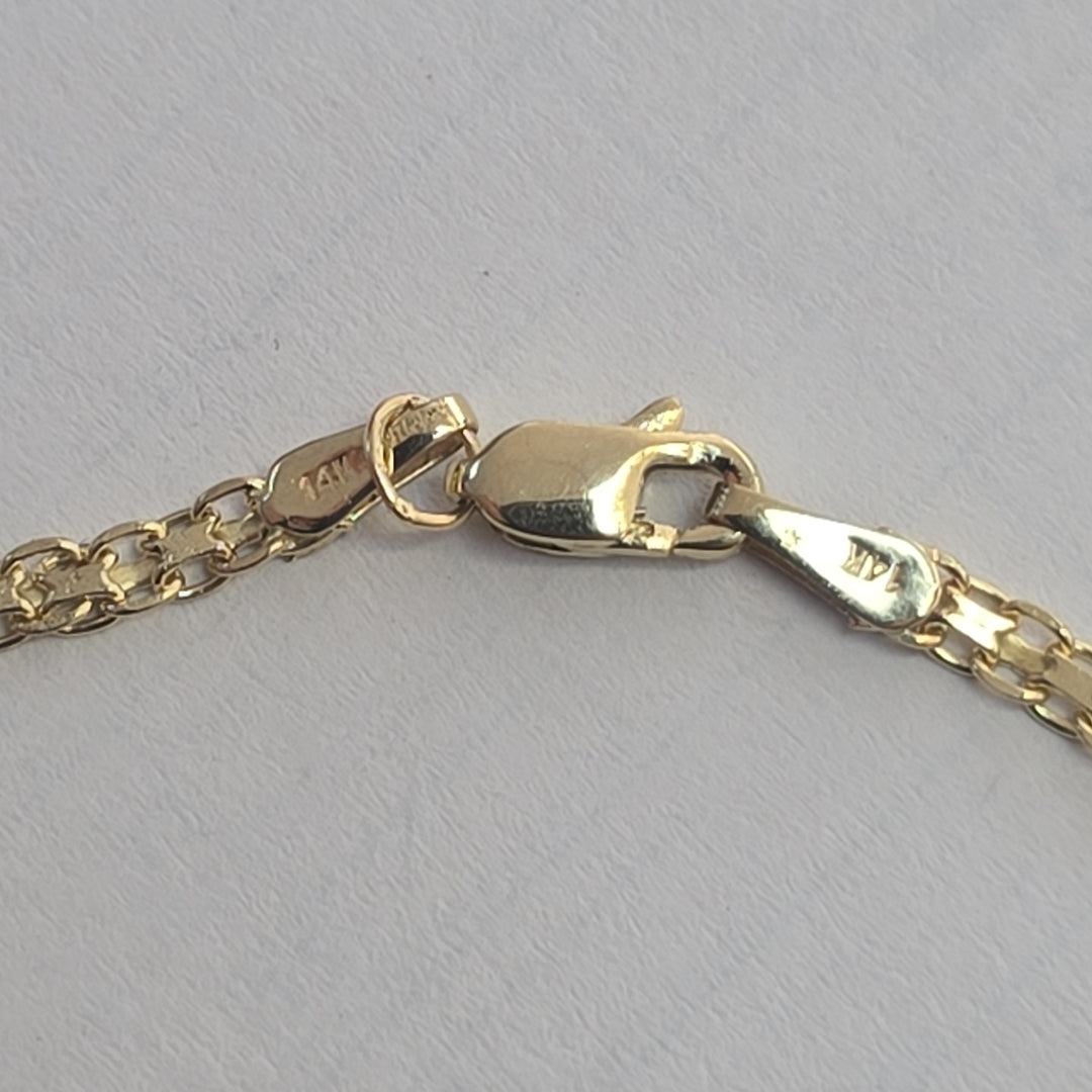 PULSERA ESPECIAL C FLORES 14K 18 CM 3 GR (NUEVO)