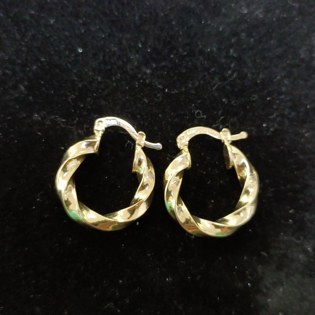 ARETES ARRACADA TORZAL 14K 1.9 GR (NUEVO)