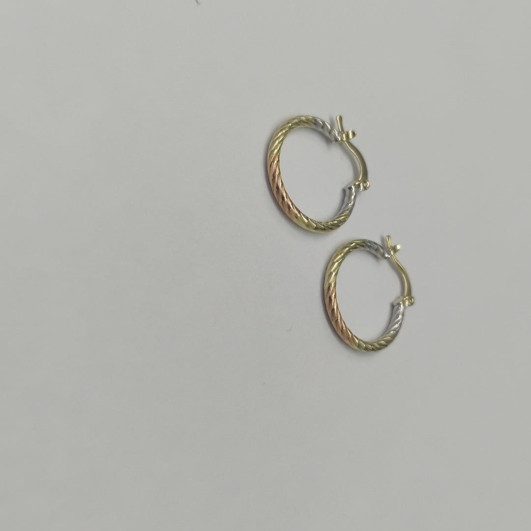 ARETES TEJIDO ARRACADAS TZL COMBINADAS 14K 1.8 GR (NUEVO)