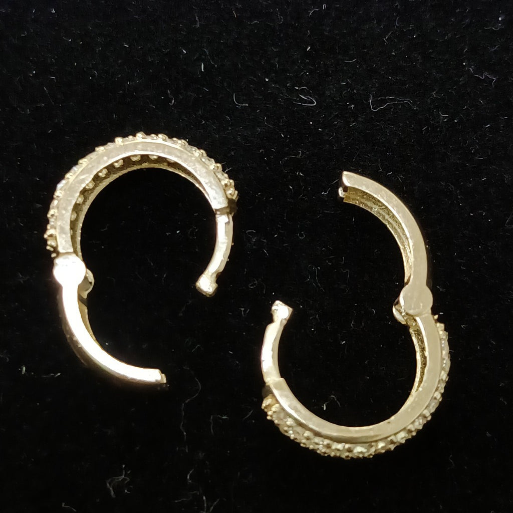 ARETES HUGGIE CON CIRCONIAS 14K 2 GR (NUEVO)