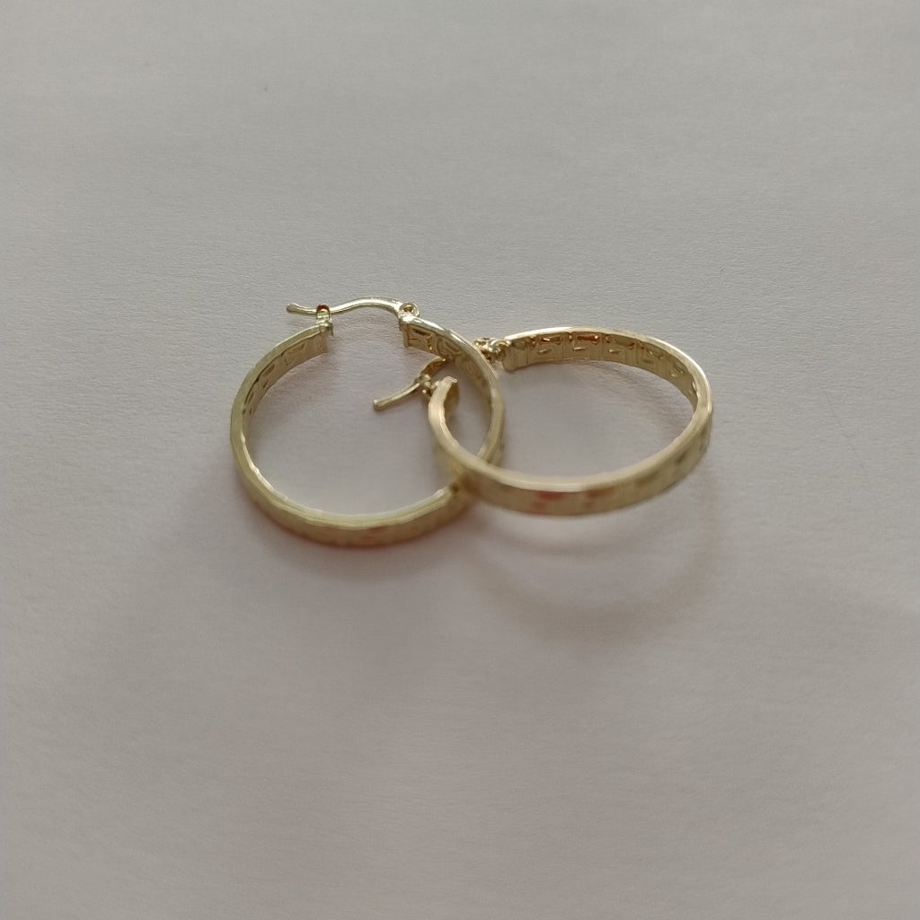 ARETES TEJIDO ARRACADA CON GRECAS 14K 2.8 GR (NUEVO)