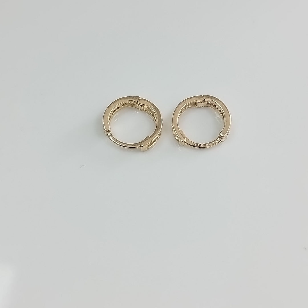 ARETES HUGGIES C CIRCONIA 14K 1.2 GR (NUEVO)