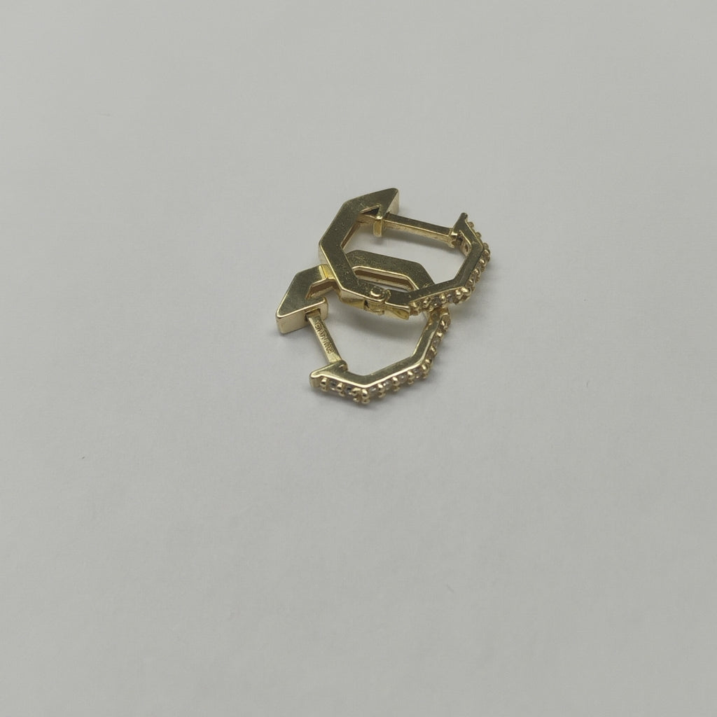 ARETES HUGGIES C CIRCONIAS 14K 1.7 GR (NUEVO)