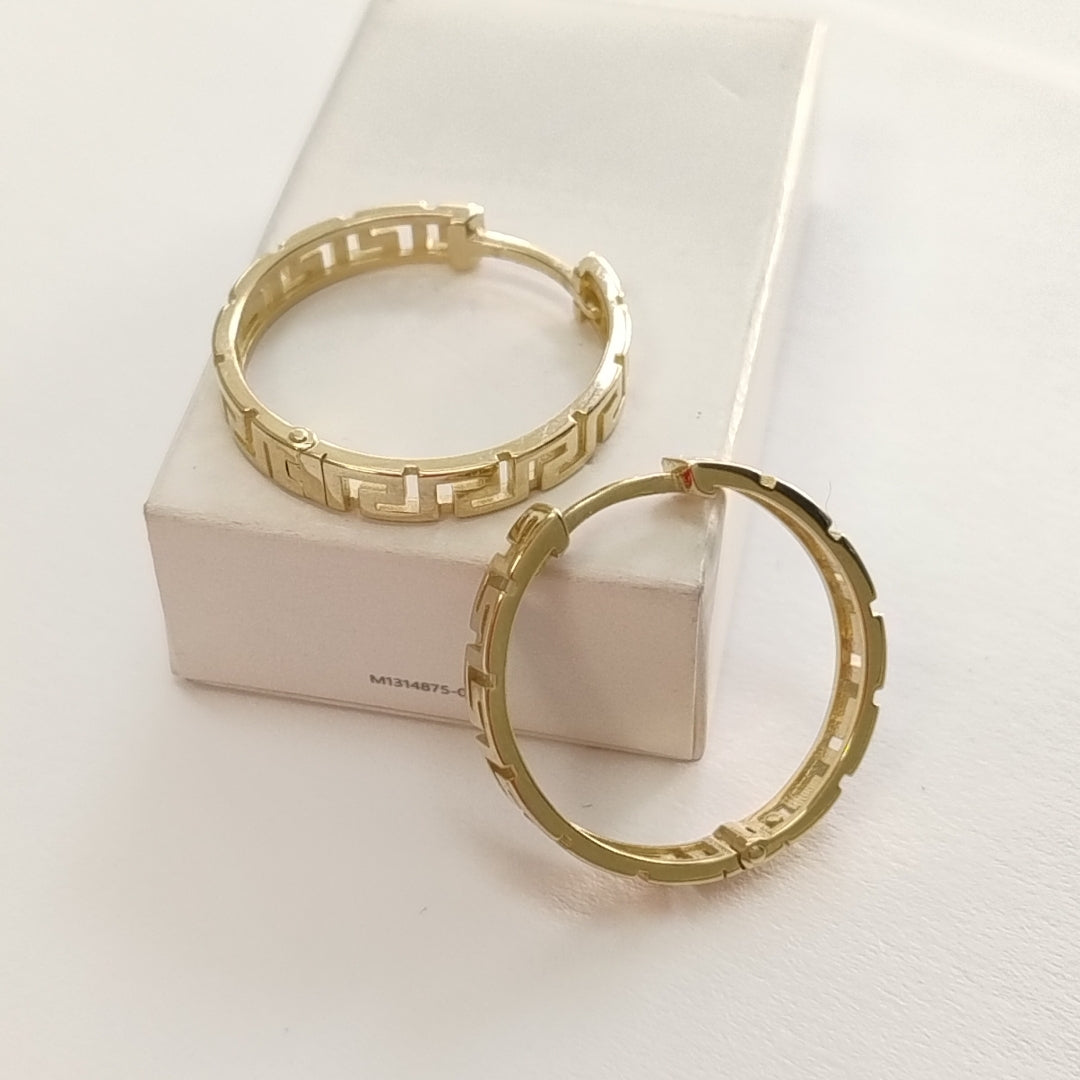 ARETES ARRACADA C GRECAS 14K 4.9 GR (NUEVO)