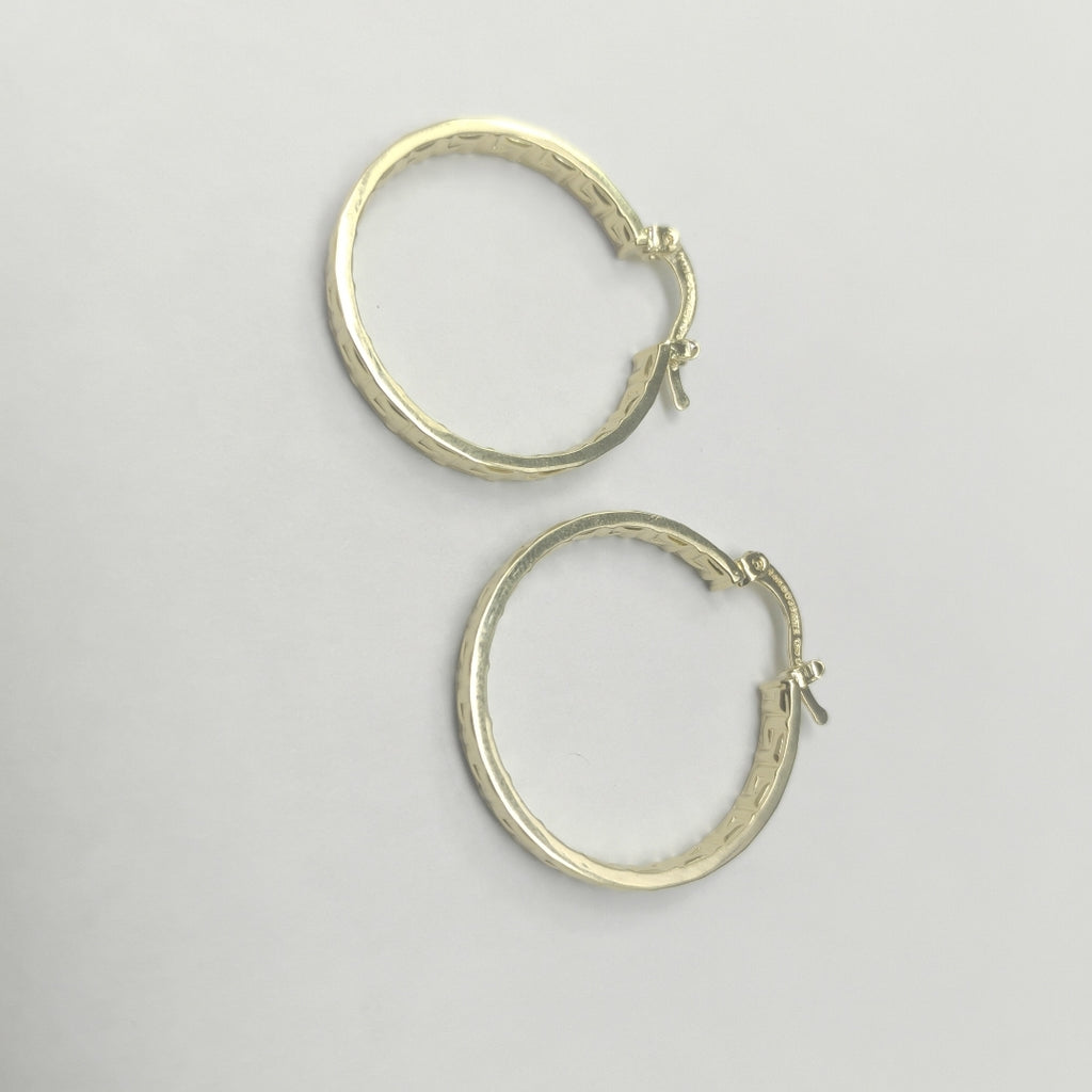 ARETES TEJIDO ARRACADA CON GRECAS 14K 2.7 GR (NUEVO)