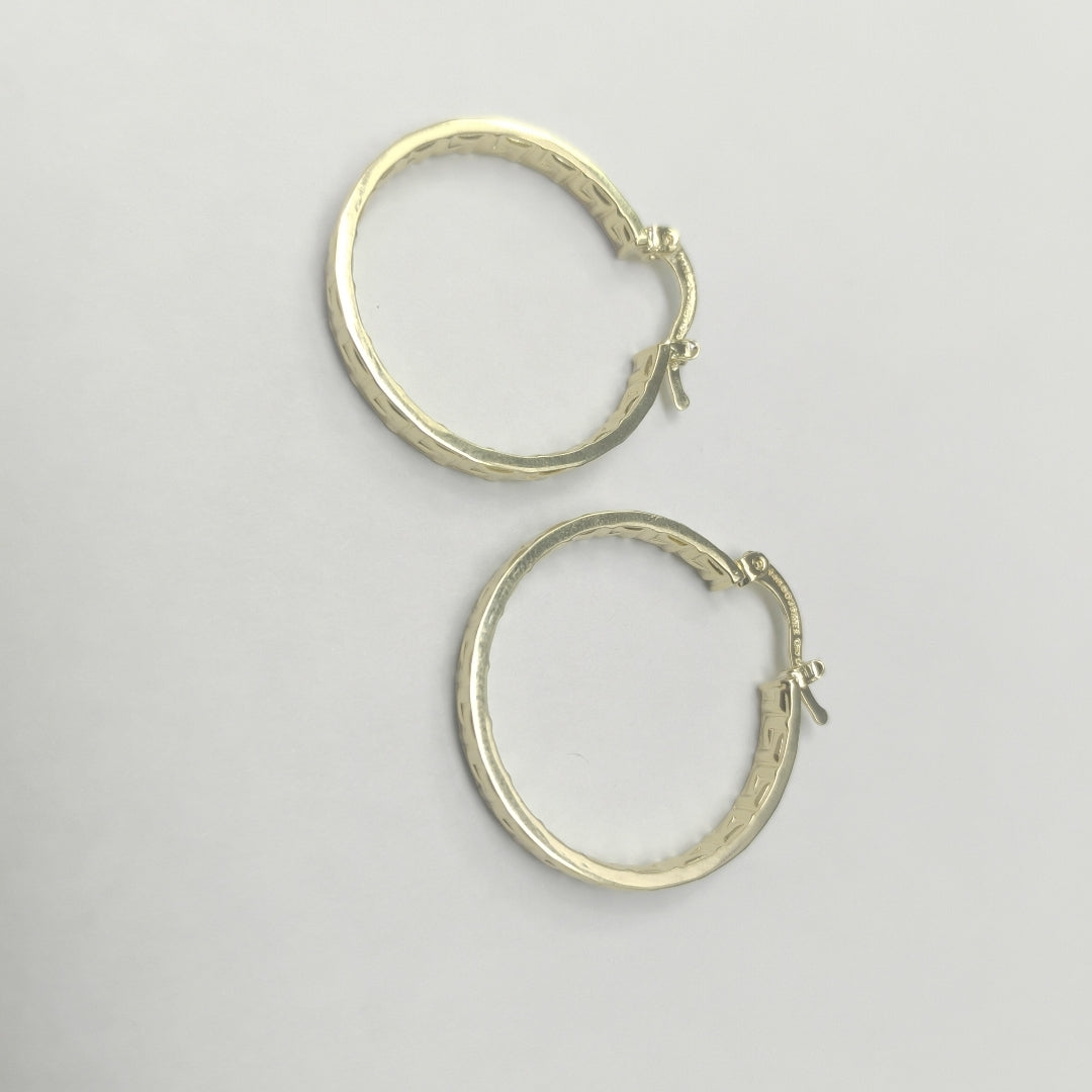 ARETES TEJIDO ARRACADA CON GRECAS 14K 2.7 GR (NUEVO)