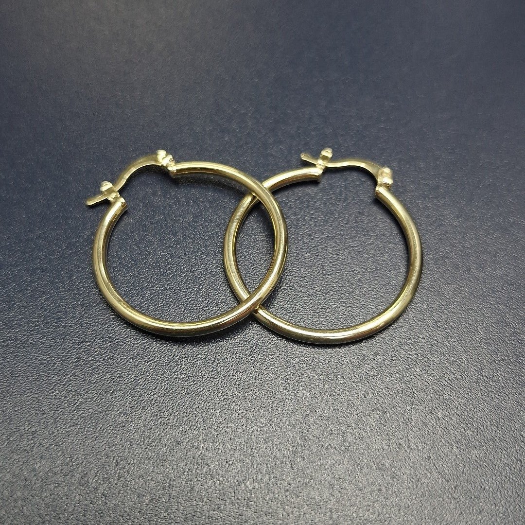 ARETES TEJIDO ARRACADAS LISAS 14K 1.6 GR (NUEVO)