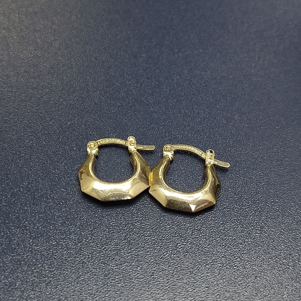 ARETES TEJIDO ARRACADA FACETADA 14K 1.2 GR (NUEVO)