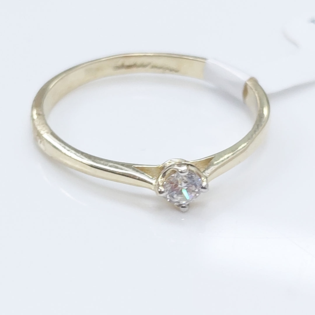ANILLO ANILLITO SOLITARIO CIRCONIA 14K 7 TALLA 1.4 GR (NUEVO)