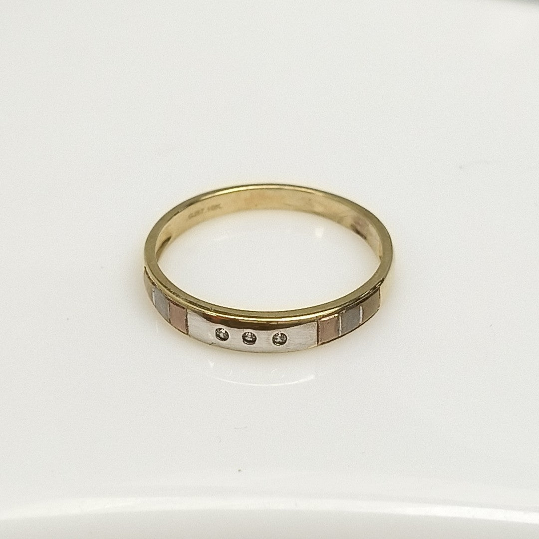 ANILLITO ORO COMBINADO 10 K 1,60 GRMS (SEMINUEVO)