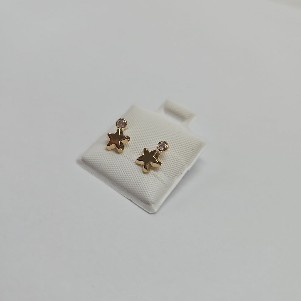 BROQUELES BROQUEL FIG ESTRELLA C CIRCONIA 14K 0.2603 GR (NUEVO)
