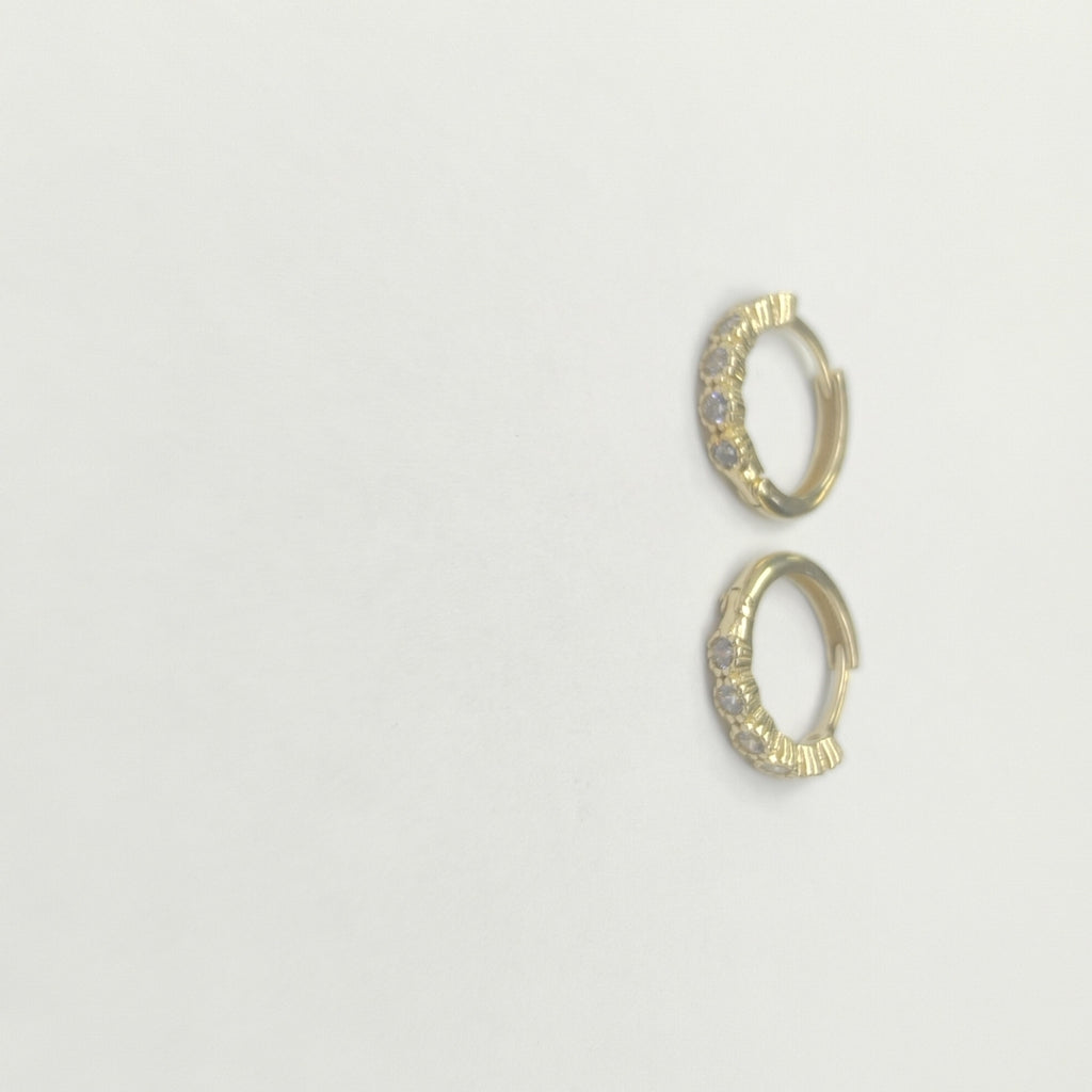 ARETES ARRACADA C CIRCONIAS 14K 2 GR (NUEVO)