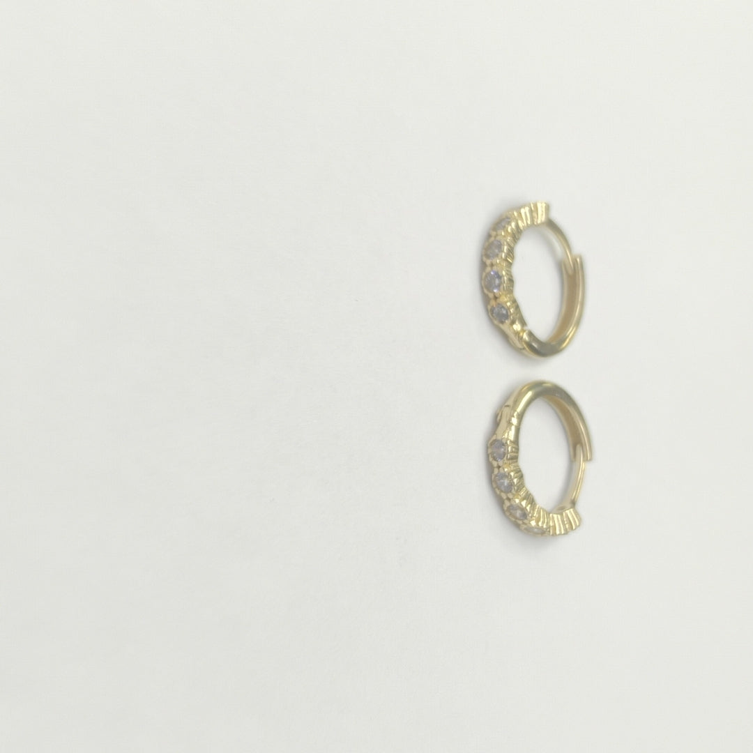 ARETES ARRACADA C CIRCONIAS 14K 2 GR (NUEVO)