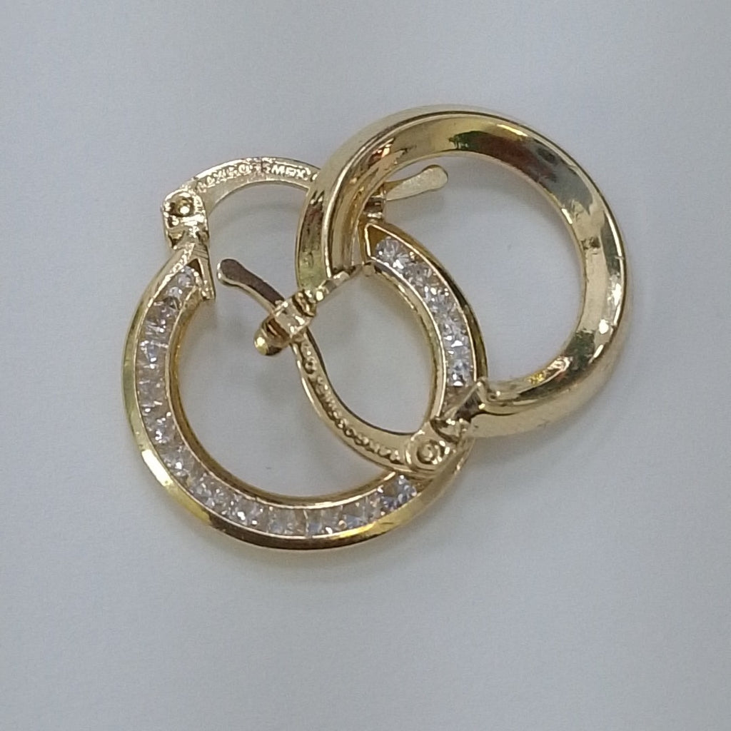 ARETES ARRACADAS CON CIRCONIAS 14K 2.3 GR (NUEVO)