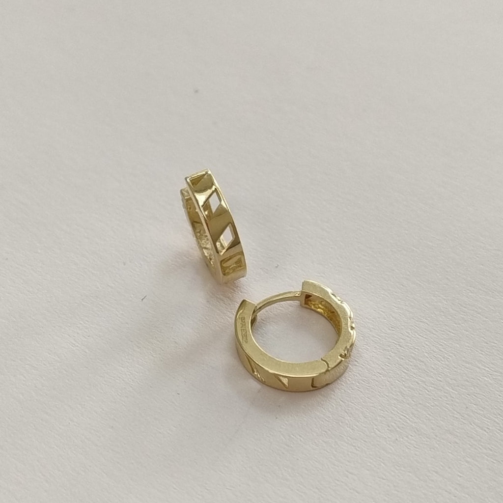 ARETES HUGGIES CON CIRCONIAS 14K 2.2 GR (NUEVO)