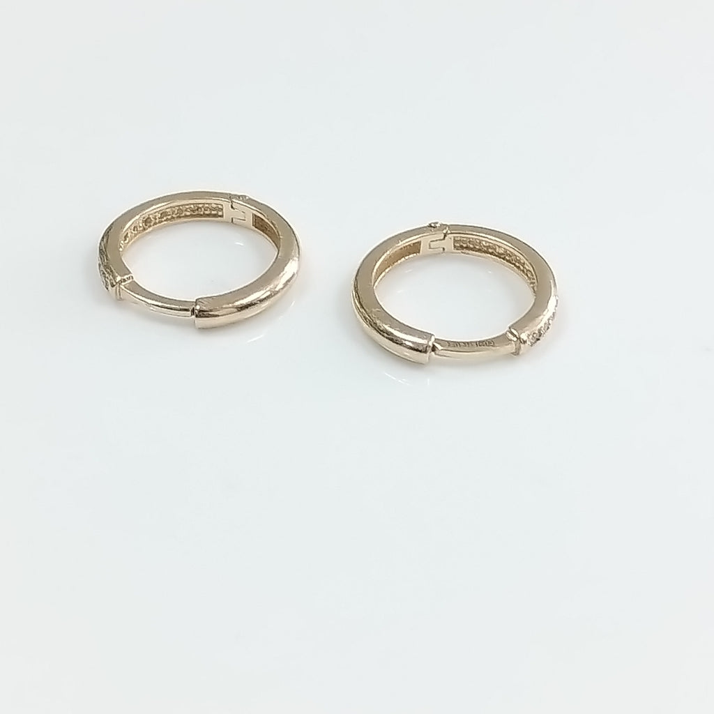 ARETES HUGGIES C CIRCONIA 14K 1.6 GR (NUEVO)