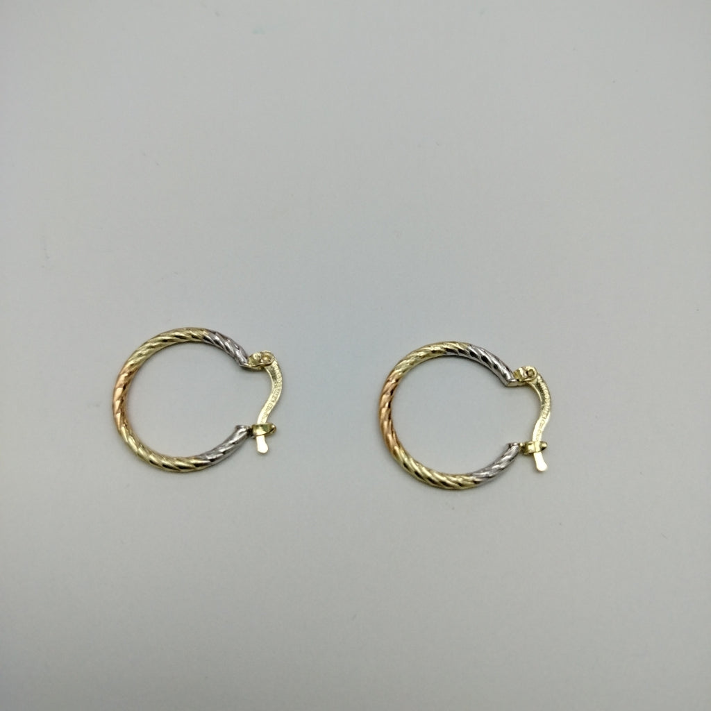ARETES TEJIDO ARRACADAS TZL COMBINADAS 14K 1.8 GR (NUEVO)