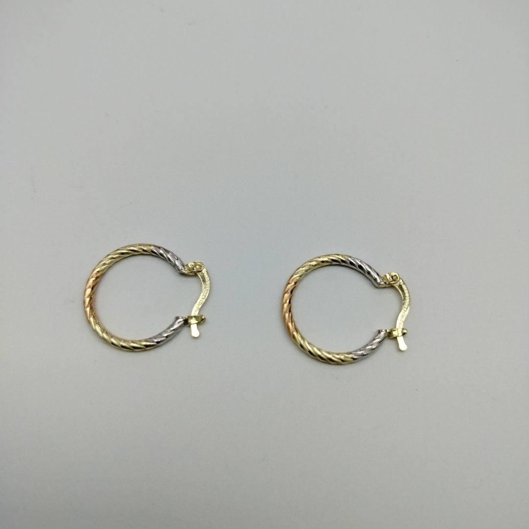 ARETES TEJIDO ARRACADAS TZL COMBINADAS 14K 1.8 GR (NUEVO)