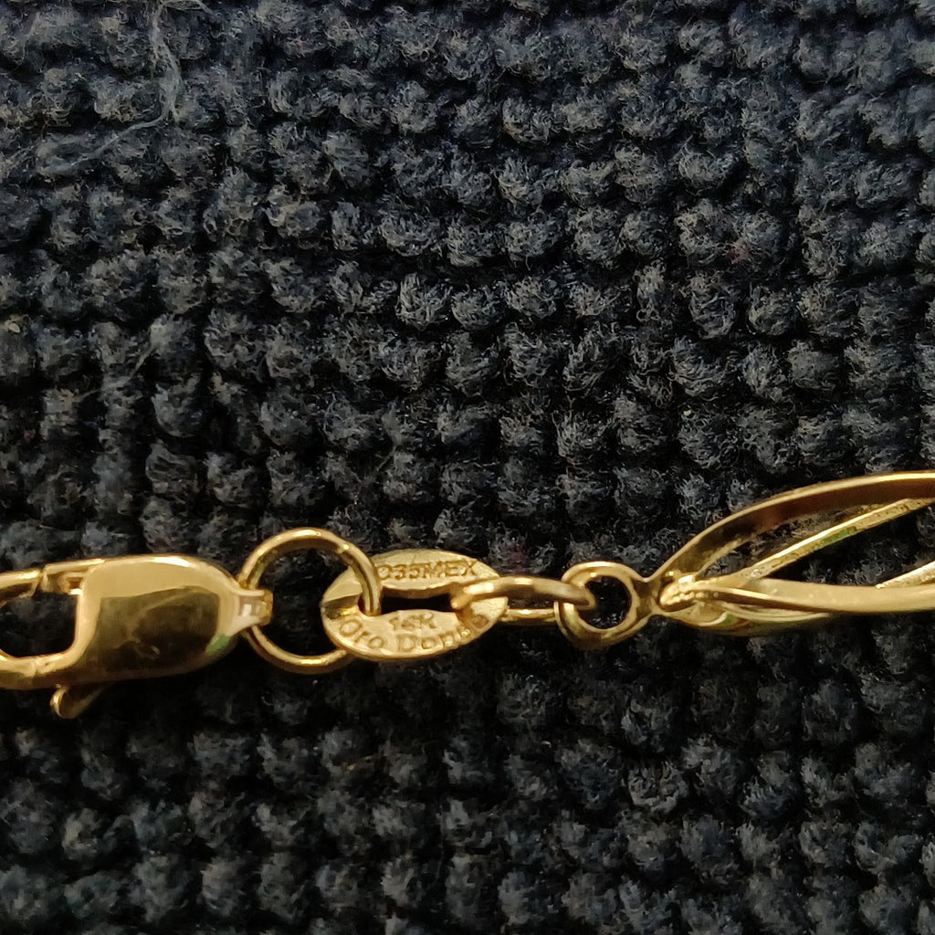 PULSERA ESPECIAL CON FLORES 14K 18 CM 2.7 GR (NUEVO)