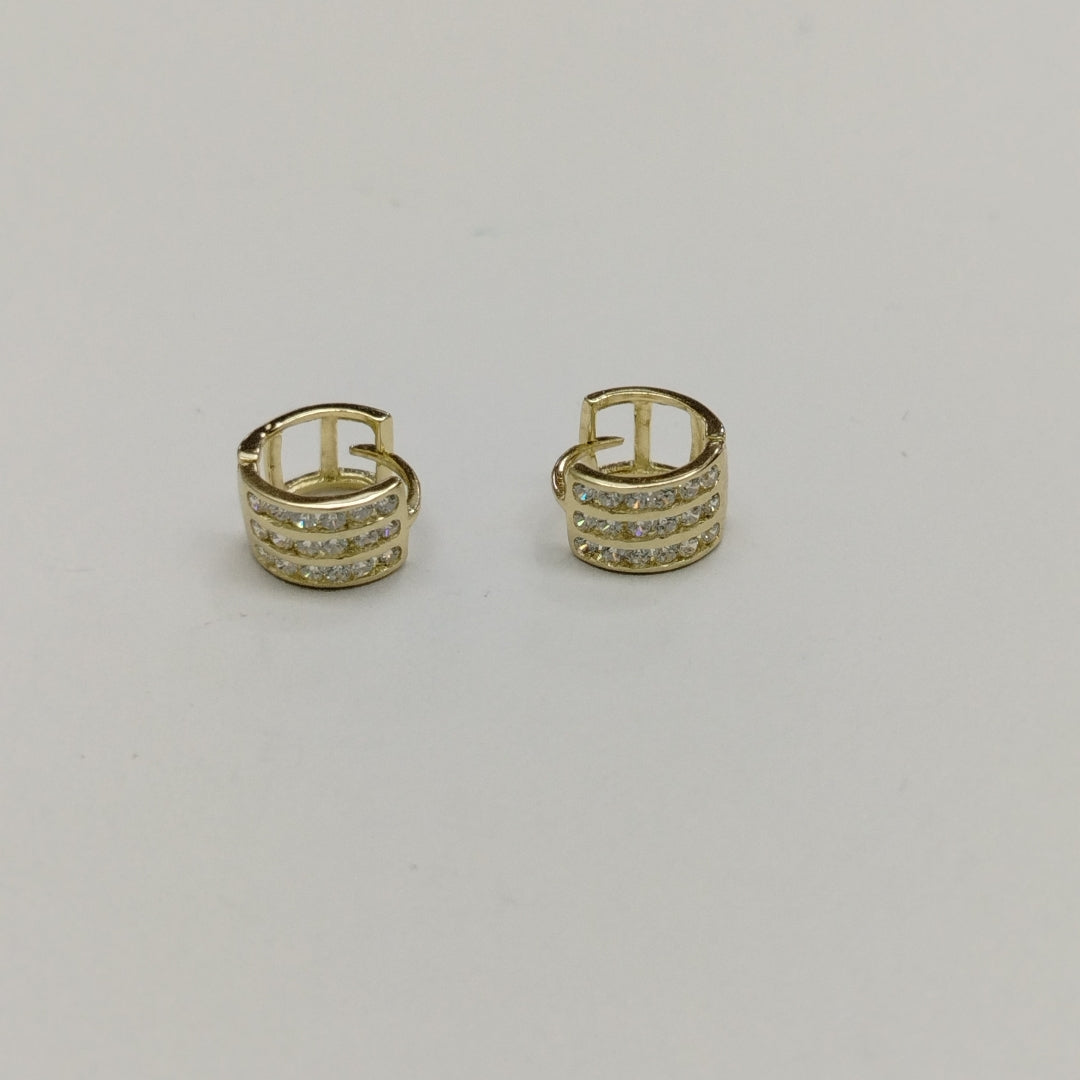 ARETES HUGGIES C CIRCONIA 14K 2.2 GR (NUEVO)