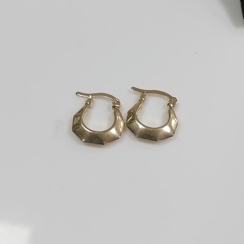 ARETES TEJIDO ARRACADA FACETADA 14K 1.3 GR (NUEVO)