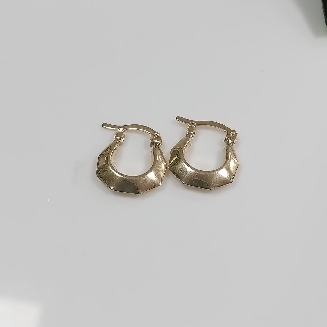 ARETES TEJIDO ARRACADA FACETADA 14K 1.3 GR (NUEVO)