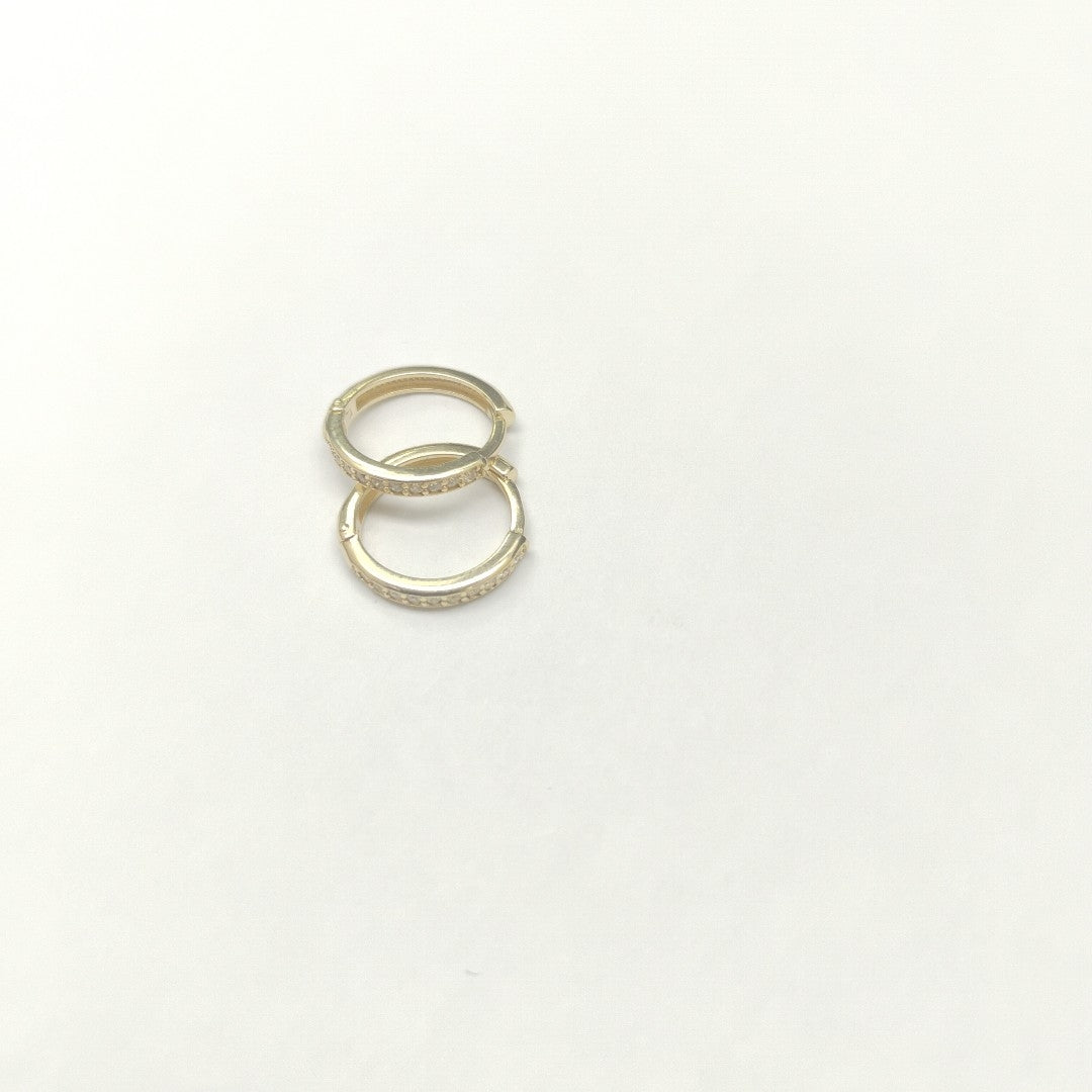 ARETES HUGGIES C CIRCONIA 14K 1.7 GR (NUEVO)