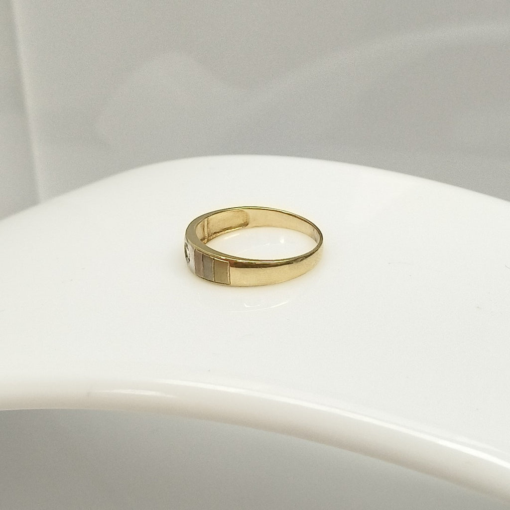 ANILLO ORO COMBINADO 10 K 2,80 GRMS (SEMINUEVO)