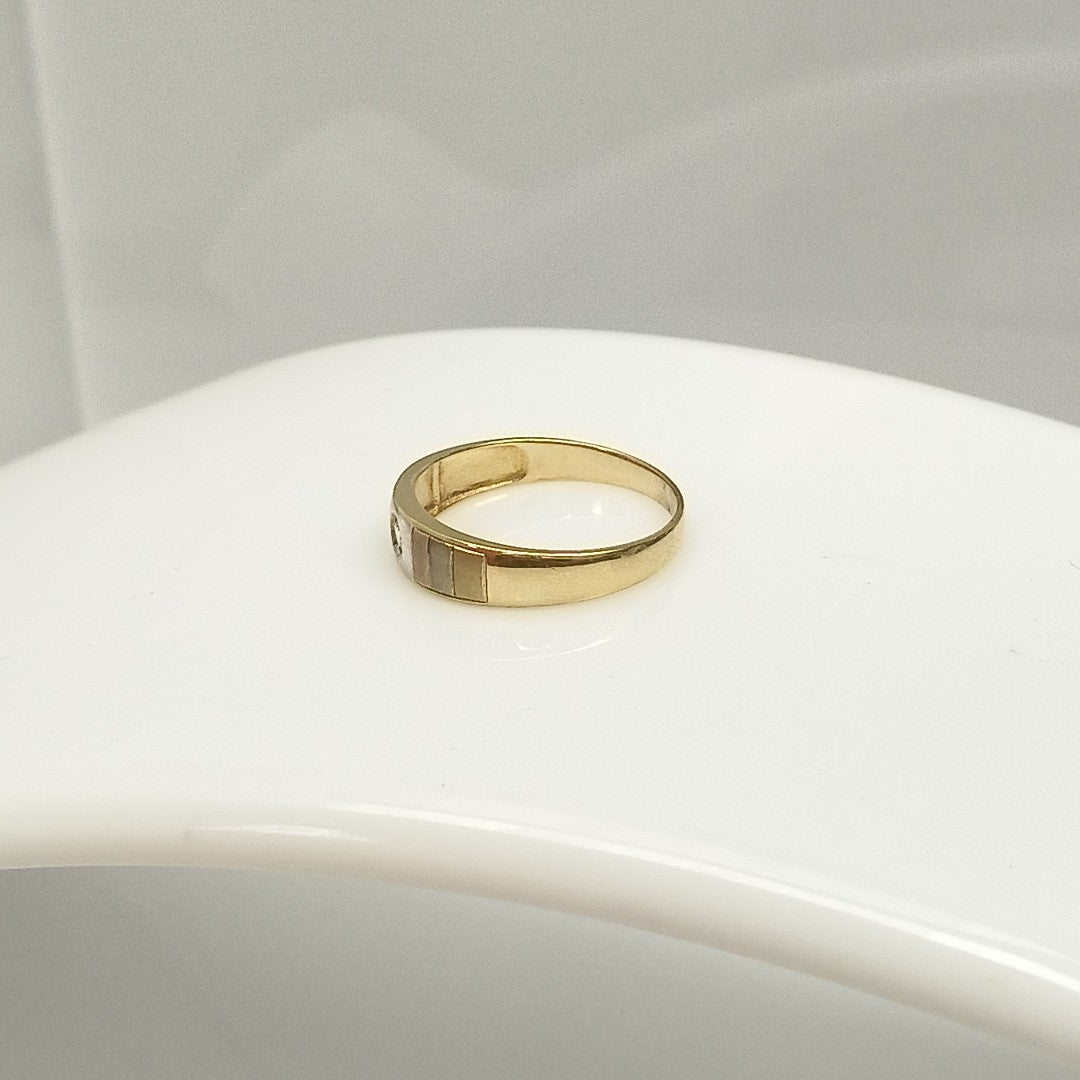 ANILLO ORO COMBINADO 10 K 2,80 GRMS (SEMINUEVO)