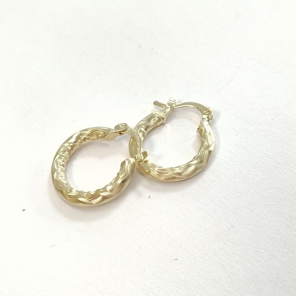 ARETES TEJIDO ARRACADAS ASTRIADAS 14K 2 GR (NUEVO)
