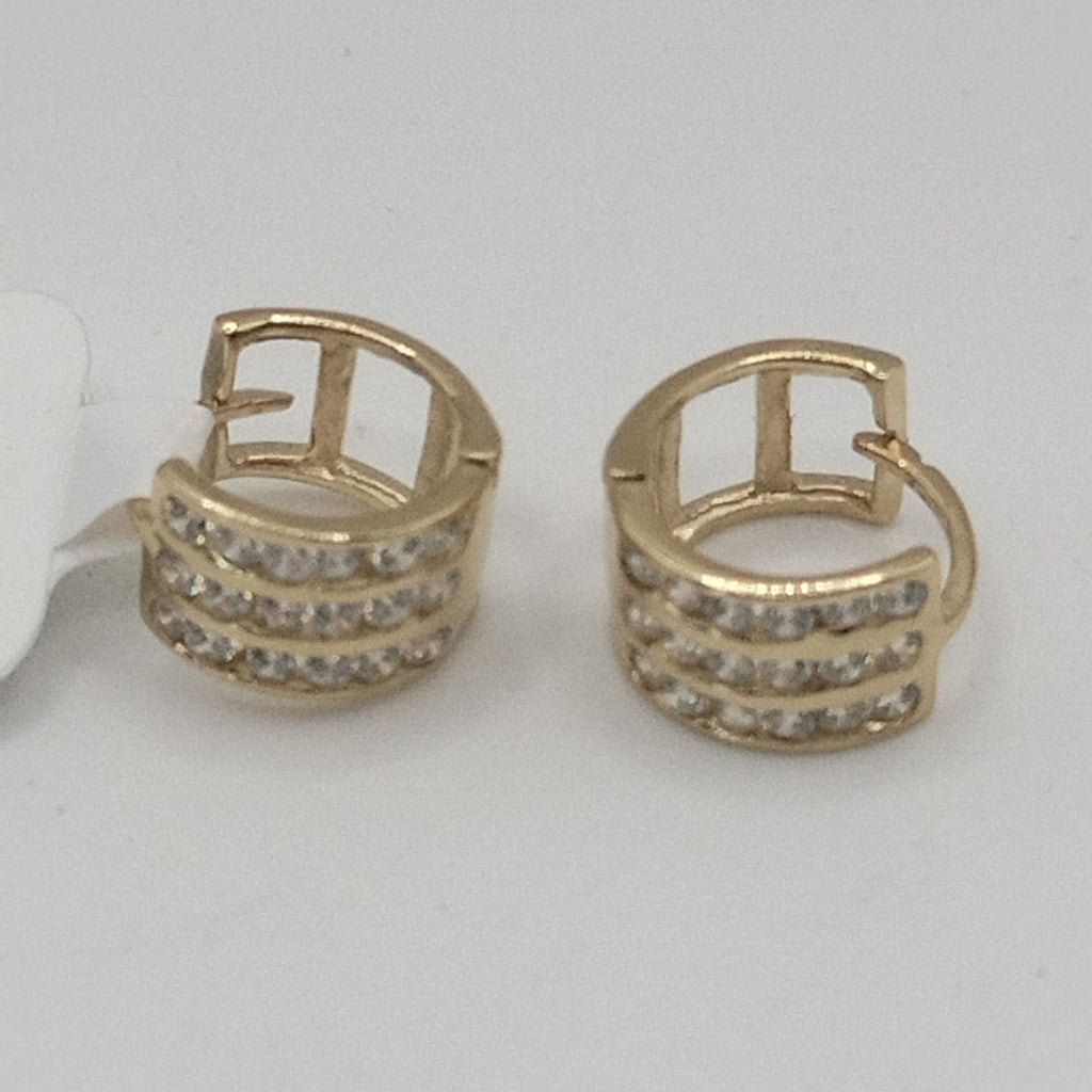 ARETES HUGGIES C CIRCONIA 14K 2.2 GR (NUEVO)