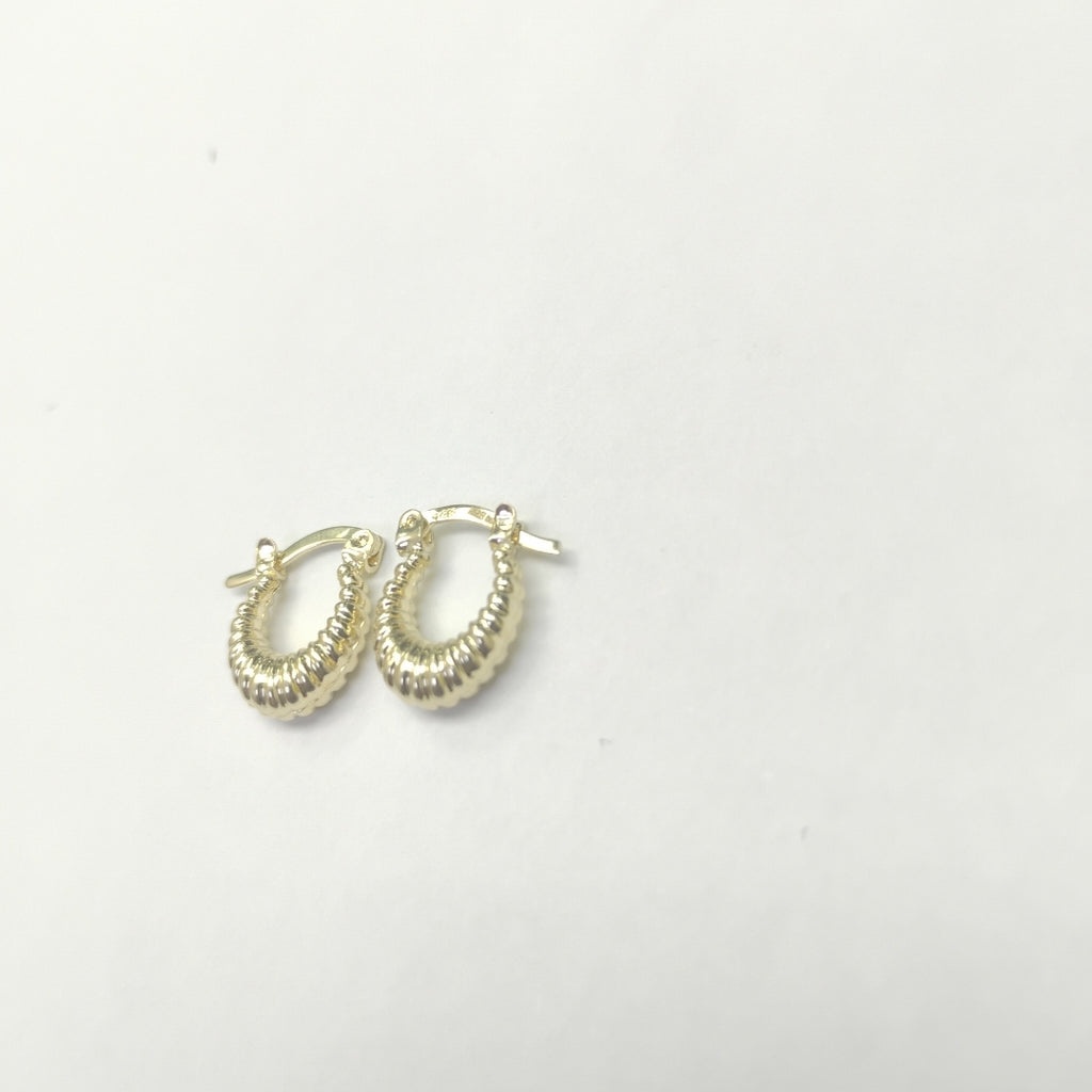 ARETES ARRACADA ESTRIADAS 14K 1.1 GR (NUEVO)