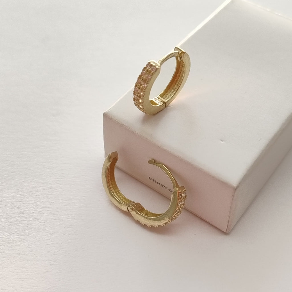 ARETES HUGGIES C CIRCONIA 14K 1.8 GR (NUEVO)