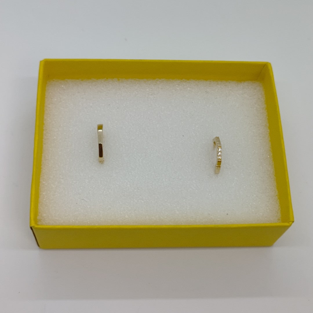 ARETES HUGIES C CIRCONIAS 14K 1.5 GR (NUEVO)