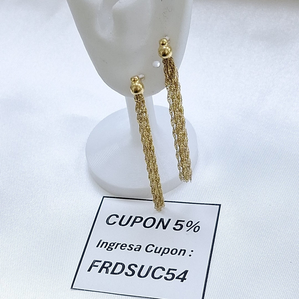 BROQUELES PAR ORO 14 K 2,30 GRMS (SEMINUEVO)