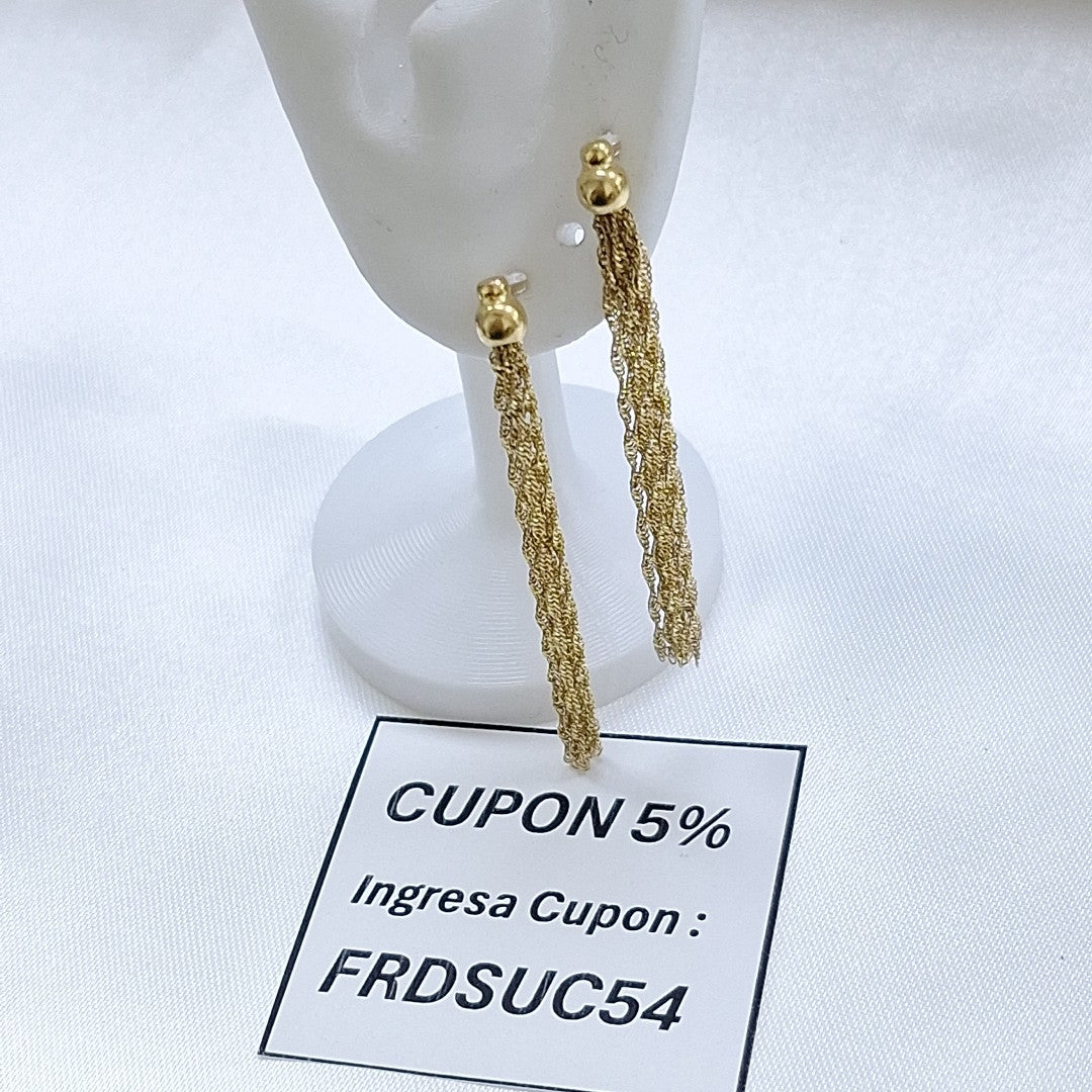 BROQUELES PAR ORO 14 K 2,30 GRMS (SEMINUEVO)