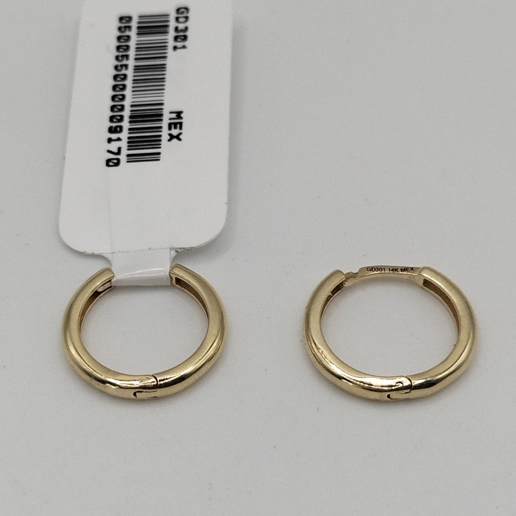 ARETES HUGGIES LISAS 14K 1.6 GR (NUEVO)