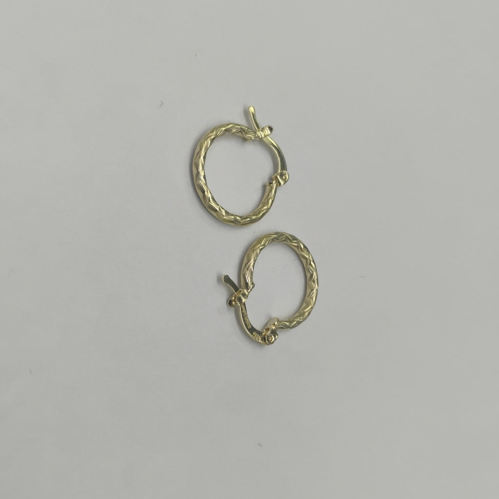 ARETES ARRACADAS TRENZADAS 14K 18 1.6 GR (NUEVO)