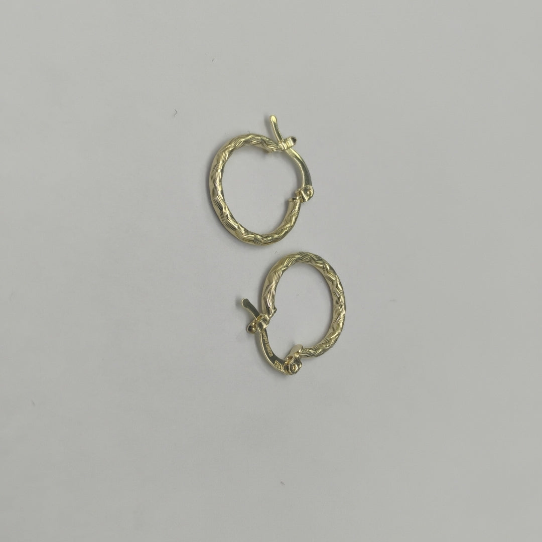 ARETES ARRACADAS TRENZADAS 14K 18 1.6 GR (NUEVO)