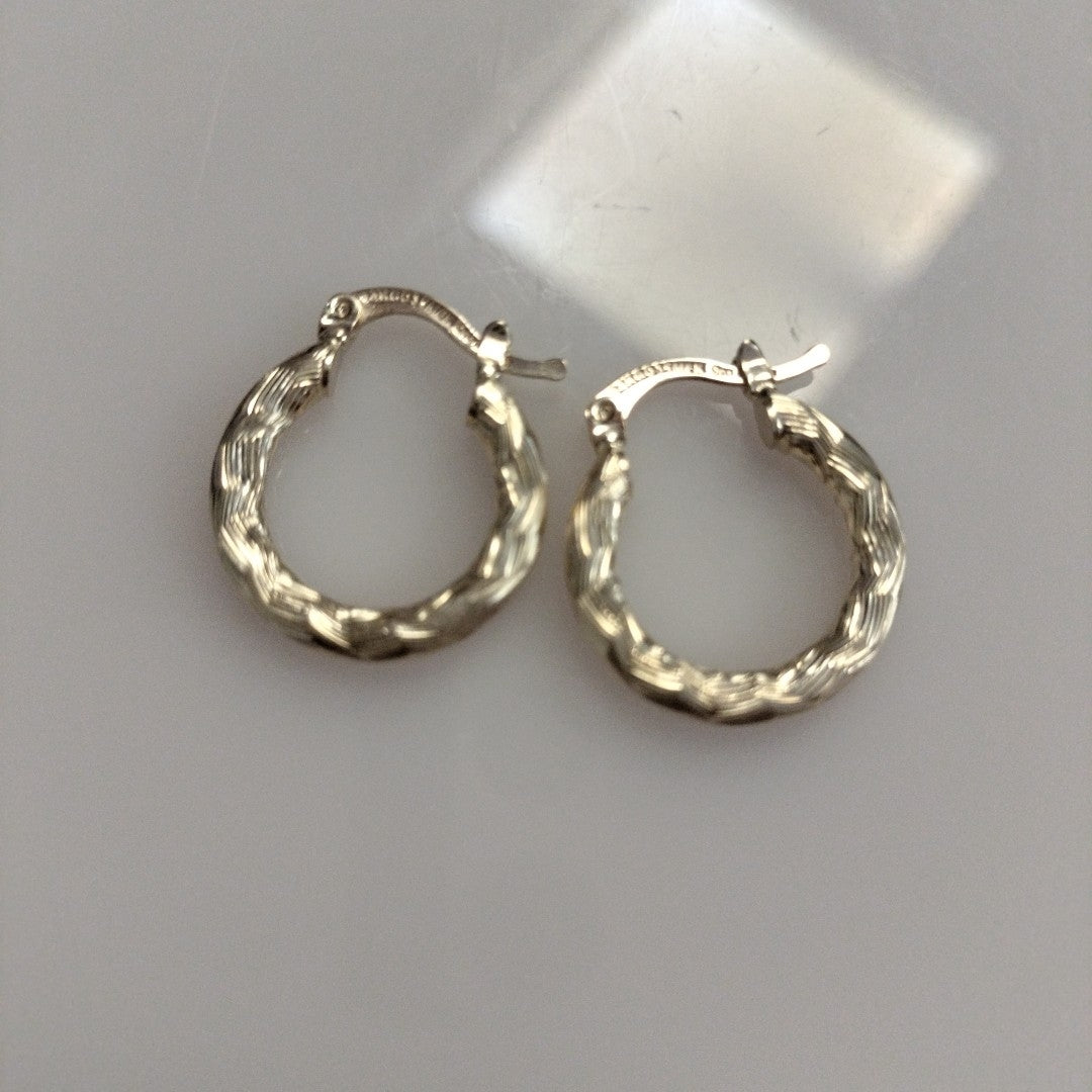 ARETES TEJIDO ARRACADAS ASTRIADAS 14K 1.9 GR (NUEVO)